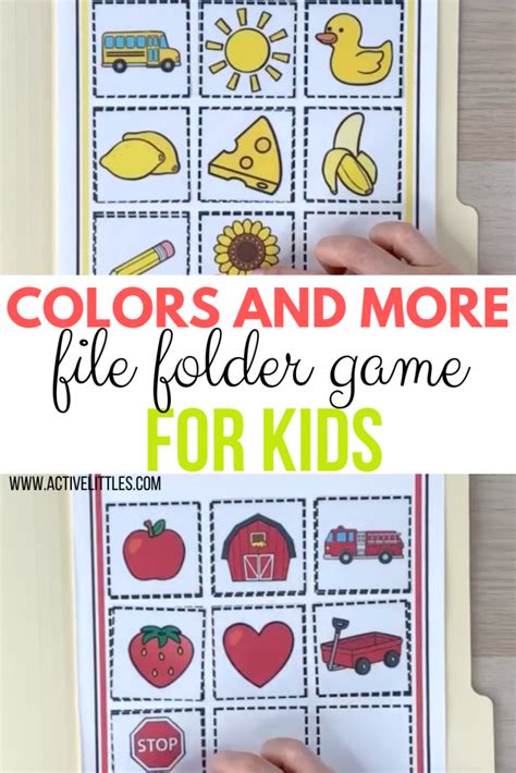 Color Matching File Folder Game 110 Colors And Words Printable Active Littles