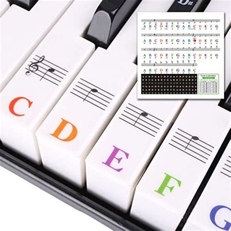 Color Piano Stickers for 88/76/61/54/49/37 Key Keyboards