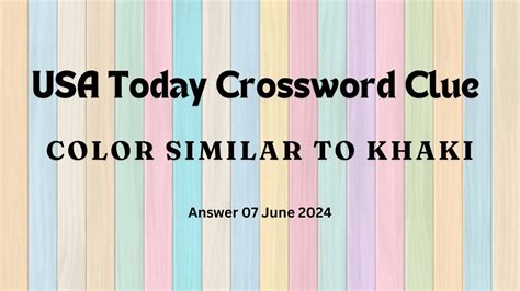 Color Similar To Khaki - Crossword Clue Answers - Crossword Solver