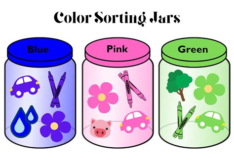 Color Sorting Jars Color Matching Activity Learning Colors Etsy