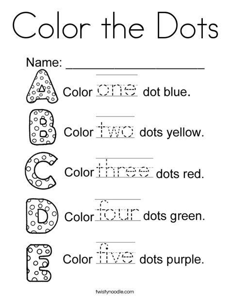 Color The Dot Coloring Pages Coloring Pages