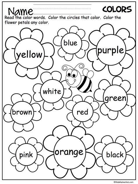 Color Worksheets Printable