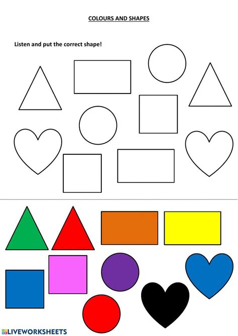 Color and Shape Worksheet PDF