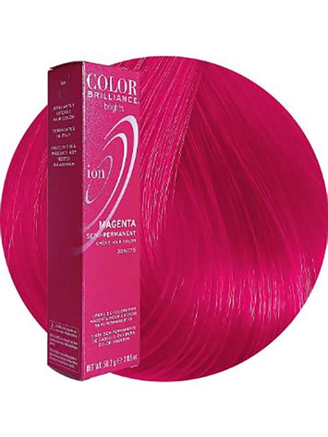 ion Color Brilliance™ Semi-Permanent Brights are hi-fashion hair color shades designed to give vivid, boldly intense results. In 20 to 40 minutes ion Color Brilliance™ Brights deposits color on pre-bleached natural or color treated hair. ion Color Brilliance™ Brights can be applied to pre-lightened hair and natural or colored hair.. 