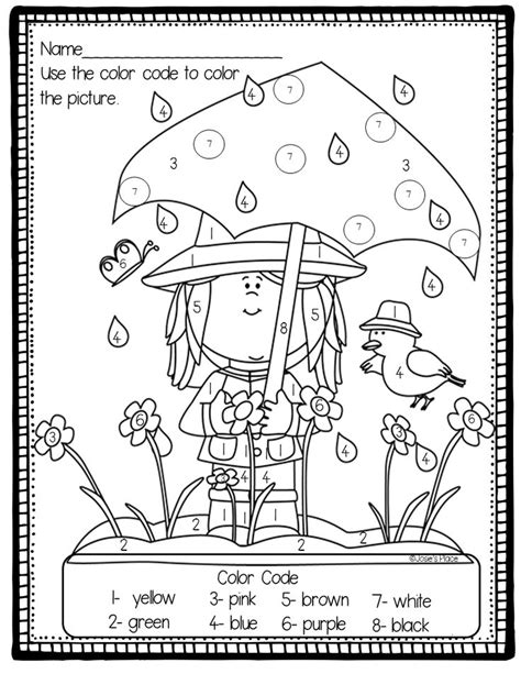 Color by Number Spring FREEBIE Spring preschool, Spring freebies