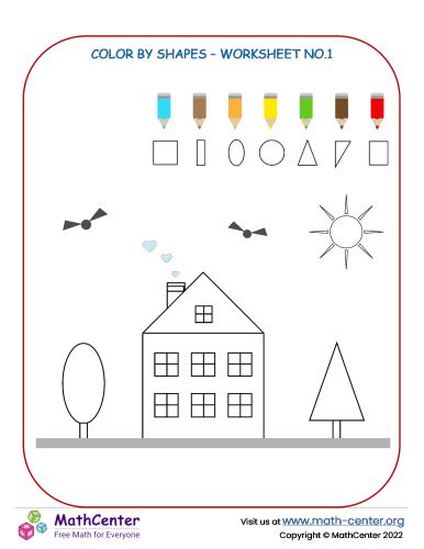 Color by Shape Worksheet No 2 Worksheets Math Center