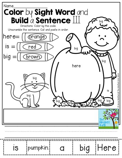 Color by Sight Word and Build a Simple sentence! So many FUN and
