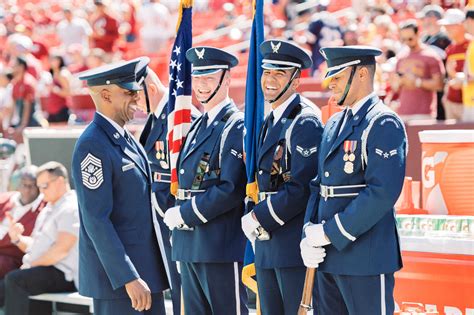The Color Guard trains extensively in the Air Force and CAP Manual of Arms/Colors. The Color Guard consists of a minimum of four cadets and is commanded by the Color Guard Commander, who carries the National Ensign and gives the necessary commands for movements and rendering honors during drill exercises or parade ceremonies..