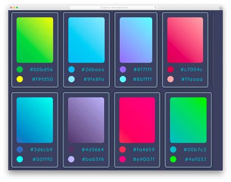 Color palette css code.  Well organized and easy to understand Web building tutorials...