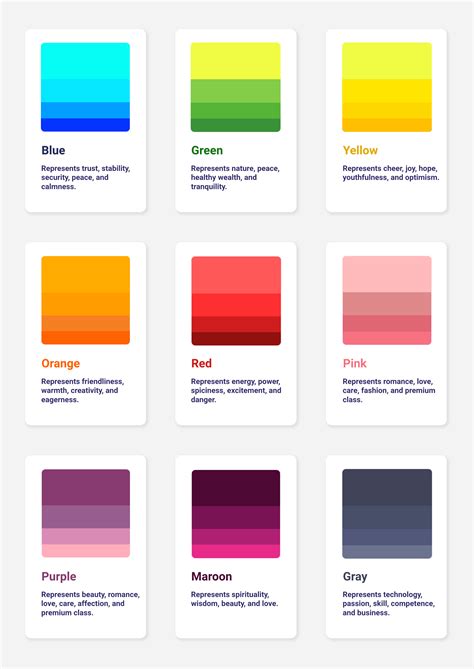 Color palette for websites.  One wrong shade and everything feels off.  Color Chart Samp...