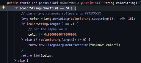 Color parsecolor java. parseColor("#3F51B5"); myView.  The input string r...