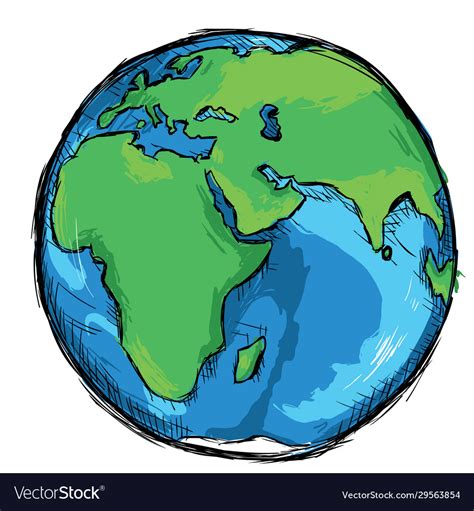 Color sketch globe Royalty Free Vector Image