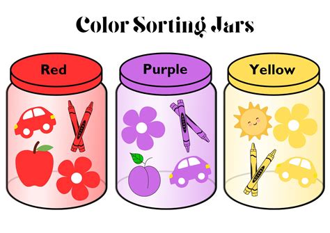 Color sorting jars Color matching activity Learning colors Etsy