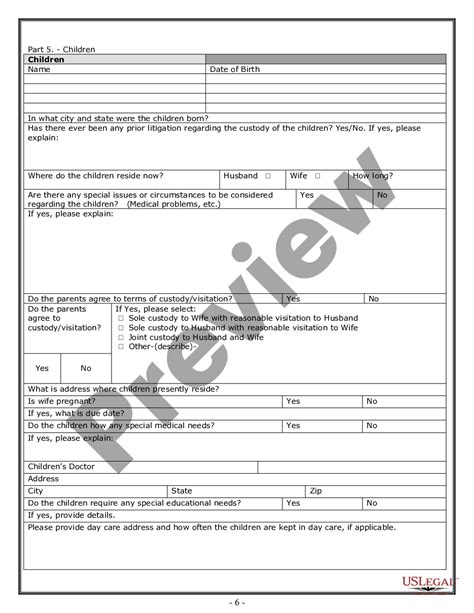 Colorado Divorce Worksheet and Law Summary for Contested or Uncontested