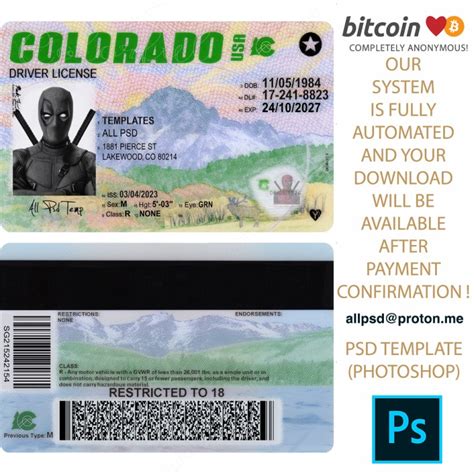 Colorado Driver License V3 Template ALL PSD TEMPLATES