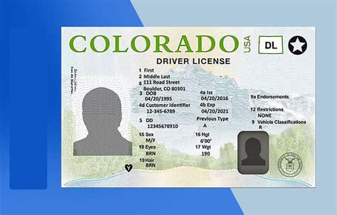 Colorado Drivers License Template PSD File