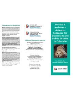 Colorado Service Animal Laws Service - denvergov.org