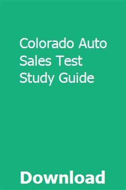 Colorado auto sales test study guide. - 2002 mercury 200 hp efi service manual.