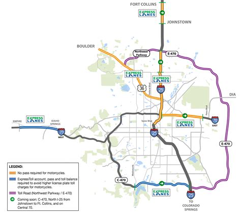 Motorists will be able to use the new lanes for free until mid-August 2020 during the testing phase of the toll system. Major construction is complete, and C-470 will now have improved safety and traffic flow. The project added two Express Lanes westbound from I-25 to Colorado Boulevard and one Express Lane westbound from Colorado Boulevard to .... 
