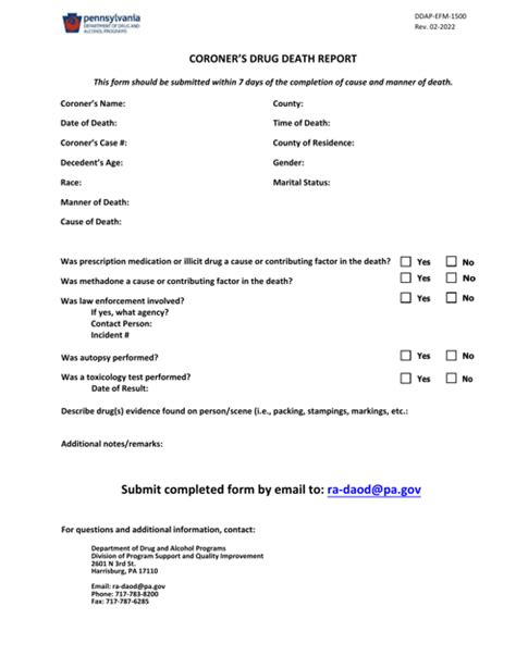 Colorado coroner reports.  This will provide a form to fill out or further instruction ...