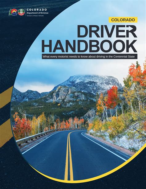 Colorado driver handbook. Downloaded from the Colorado Department of Revenue website.. 