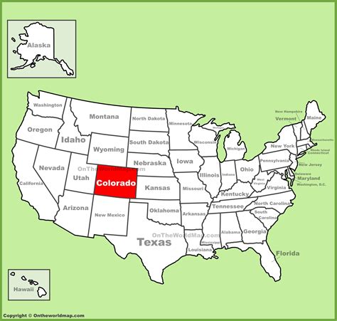 Colorado on map of usa. Map of America, Colorado. Map of America with state names, capitals and other major citieS. Colors and strokes easily changed. Vector Layers: Keys, state names, capital markers, capital names, longitude latitude lines and more. Colorado State Map. 