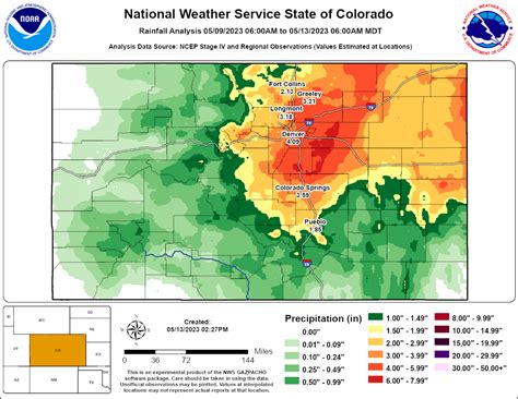 Colorado rainfall totals 2023. The growth of CoCoRaHS: observations from June of year 5 (2003), year 10 (2008), and year 25 (2023). After the 1997 rainstorm, former state climatologist Nolan Doesken set out to determine how much rain had fallen in Fort Collins. ... and if there were a way to systematically collect the daily rainfall totals from these “citizen scientists ... 