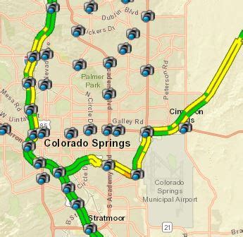 Colorado springs road cameras. The City's traffic cameras are intended to provide motorists with continual information concerning the traffic flow and incidents on highways and city streets. When viewing the map, click on any of the camera icons to see a snapshot and location. Snapshots are taken approximately every two minutes. You can also search the map by using the ... 