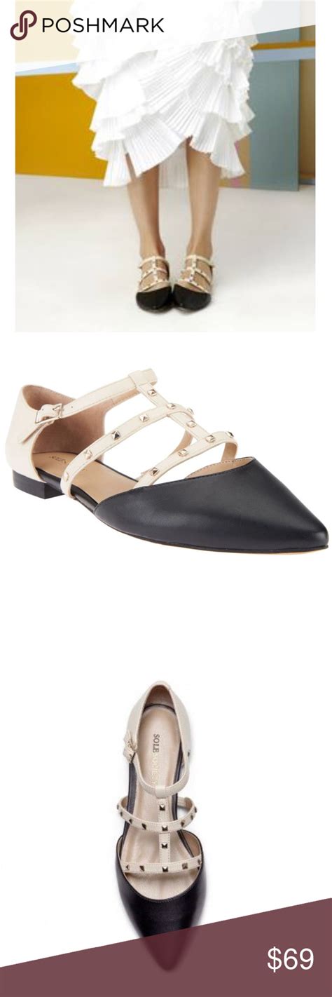 Colorblock T Strap Metal Studs Classic Flats - Pinterest