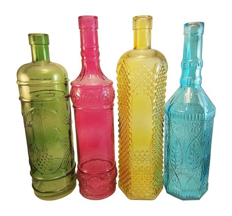 Colored Glass Decorative Bottles