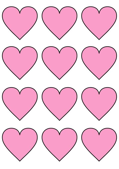 Colored Hearts Printable