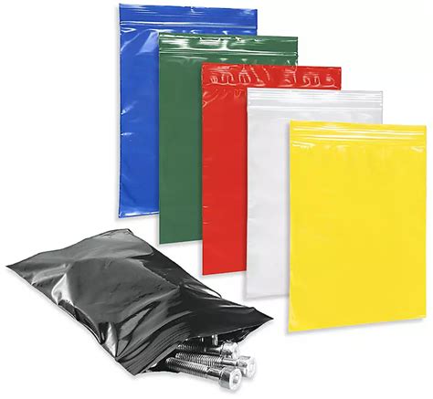 Colored Reclosable Poly Bags Resealable Plastic Poly Bags