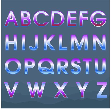 Colored gradients alphabets vector eps UIDownload
