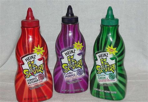 Dec 10, 2022 · The first colored ketchup by Heinz, EZ Squirt, debuted on July 10, 2000. In recognition of the release of the first “Shrek” movie, ketchup brand Blastin‘ Green was introduced. It was packaged in a kid-friendly plastic bottle with a squeakable handle. We had a large number of orders placed in the first few months. . 