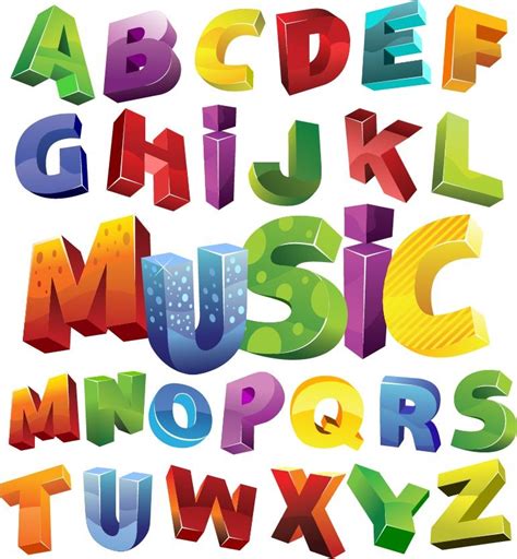 Colorful 3D Alphabet Vector Graphic Free Vector Graphics All Free
