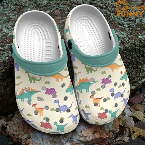 Colorful Dinosaur Pattern Crocs Step into style with Funny Crocs