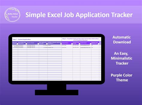 Colorful Job Application Tracker Excel Template Job Etsy