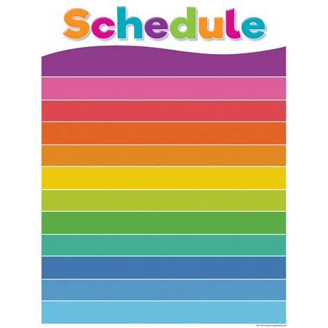Colorful Schedule WriteOn/WipeOff Chart TCR7108