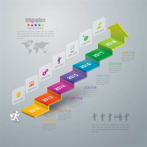 Colorful Step Chart Business Infographic Download Free Vectors