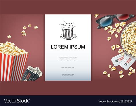 Colorful movie theater template Royalty Free Vector Image
