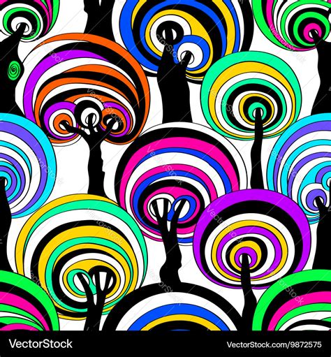 Colorful seamless pattern of psychedelic crazy Vector Image