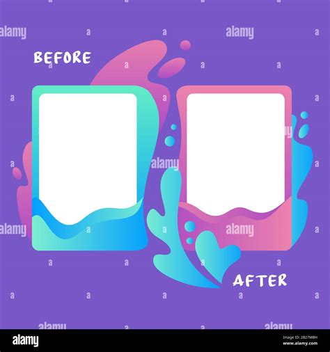 Colorful template before and after surrounded Vector Image