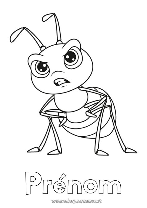 Coloriage n°1829 - Animal Fourmi Insectes - coloryourname.net