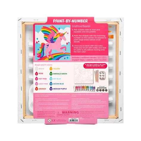 Colorific Canvas Paint by Number Kit - Magical Unicorn - OOLY