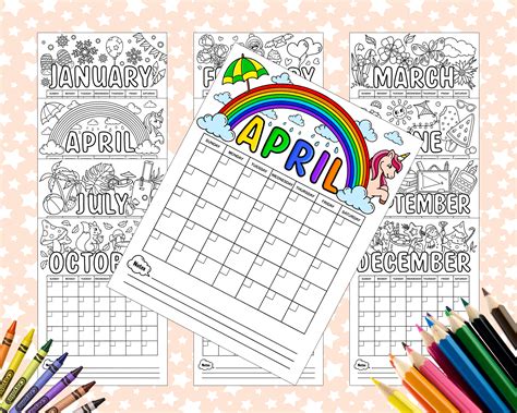 Coloring Book Calendar