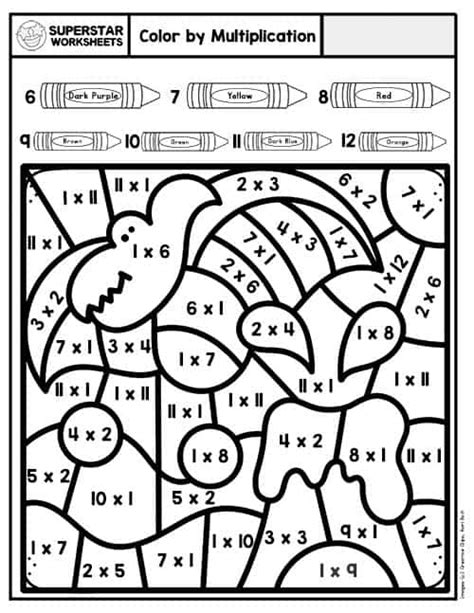 Coloring By Numbers Multiplication
