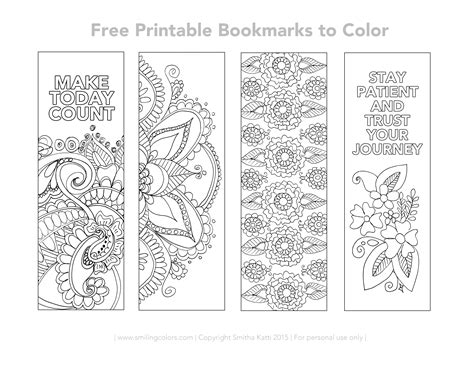 Coloring Calendar 2016 and Free Printable Bookmarks to Color Smiling