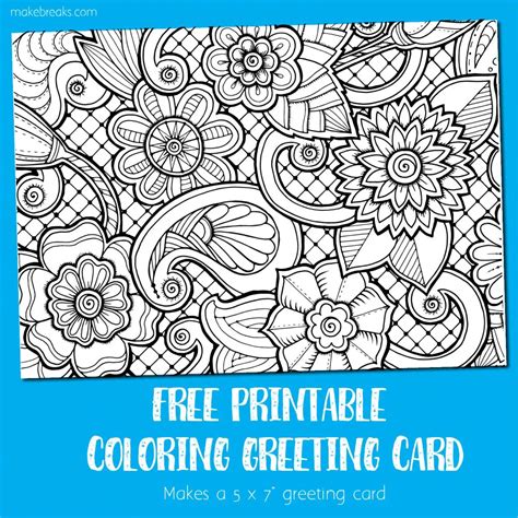 Coloring Card Greeting Card to Color Make Breaks