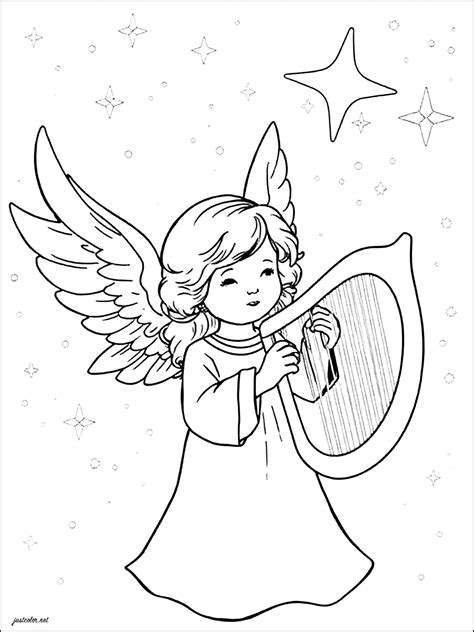 Coloring Christmas Ange