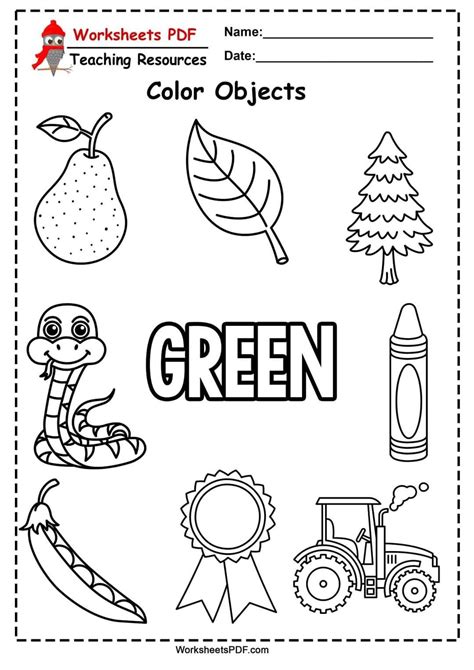 Coloring Green Workshee